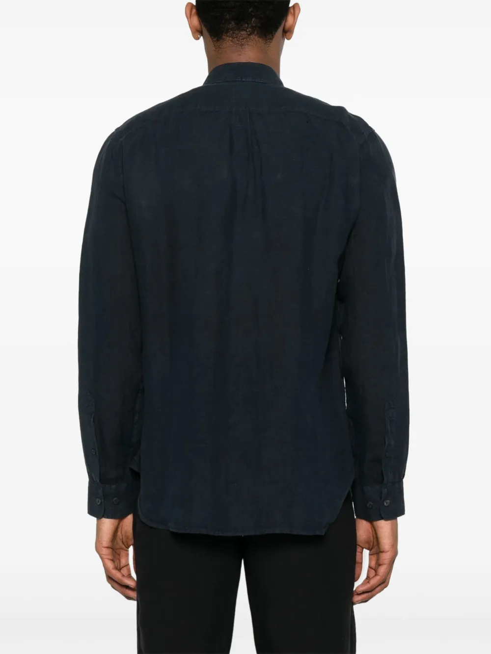 120% Lino Linnen overhemd Blauw