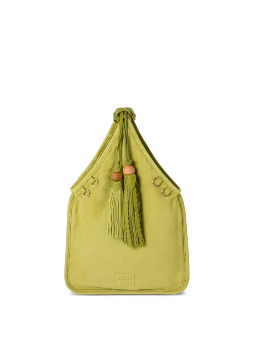Sac porté épaule à détail de pompon - Miu Miu - Modalova