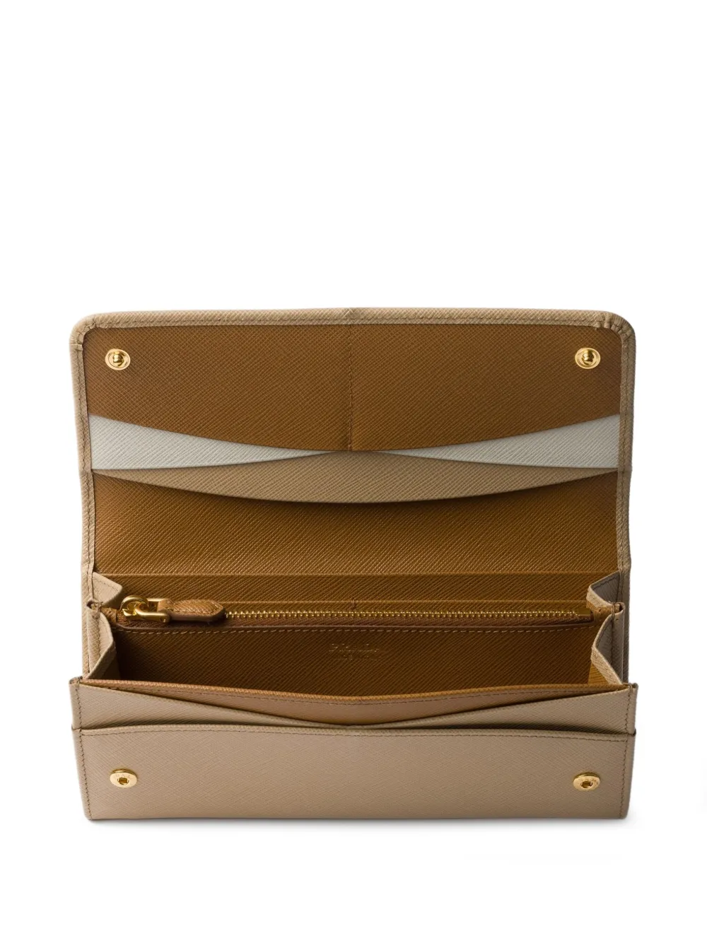 Prada Portemonnee van saffiano leer Beige