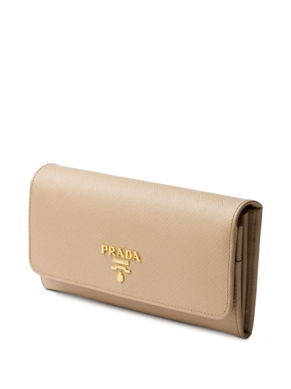 Prada Portemonnee van saffiano leer Beige