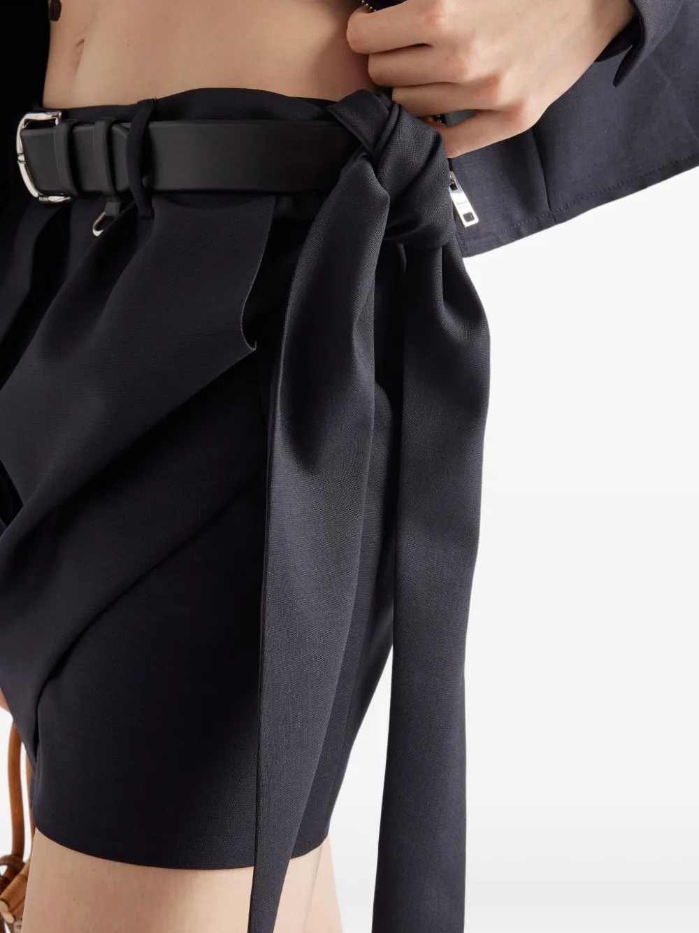 Prada Asymmetrische wikkelrok Blauw