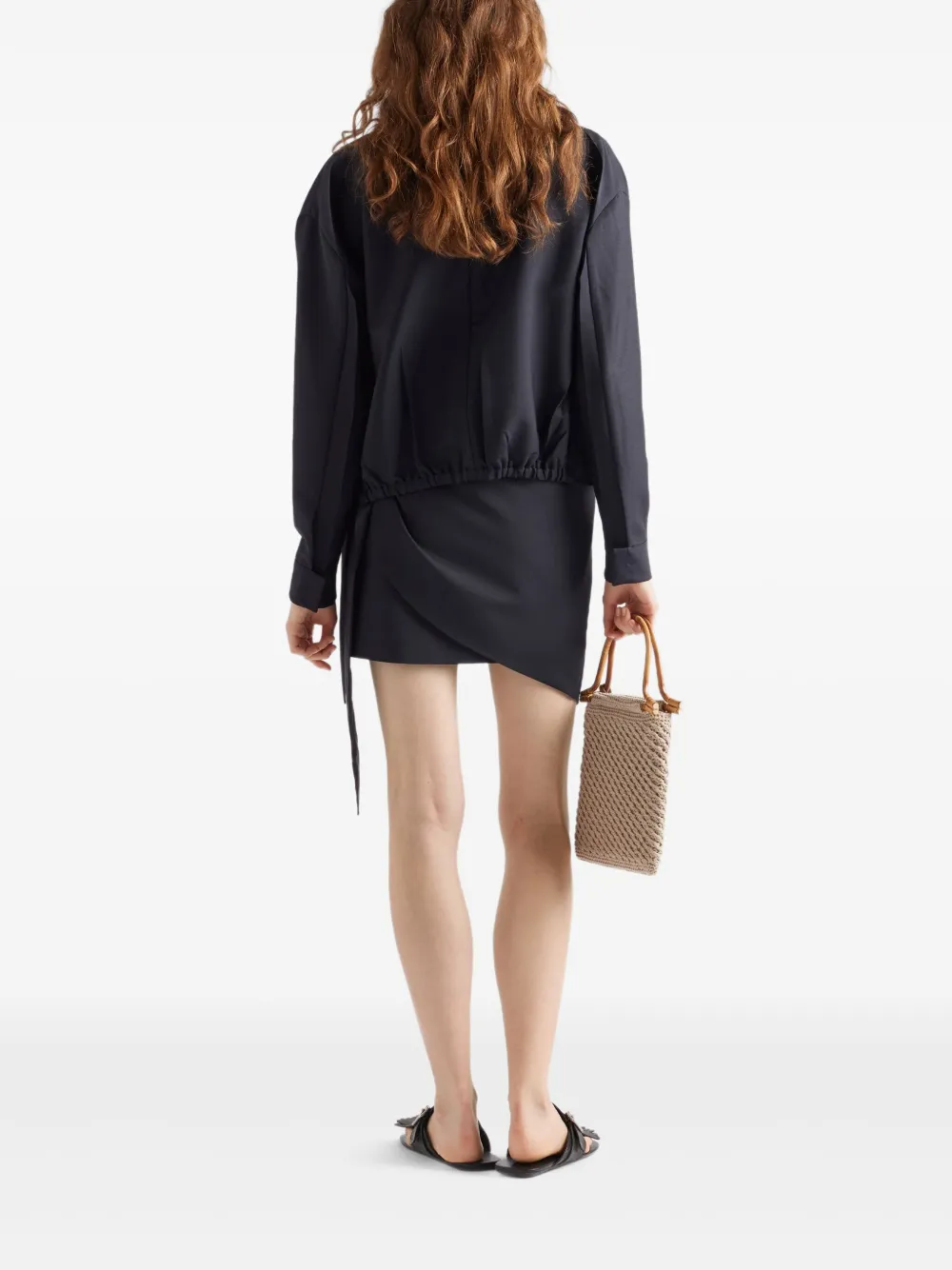 Prada Asymmetrische wikkelrok Blauw