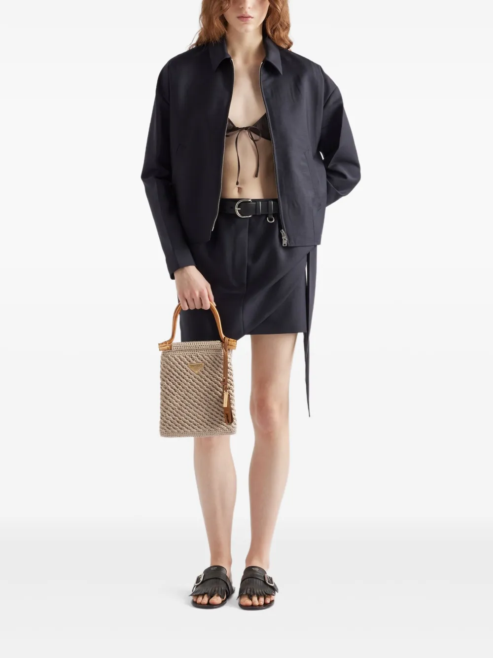 Prada Asymmetrische wikkelrok - Blauw