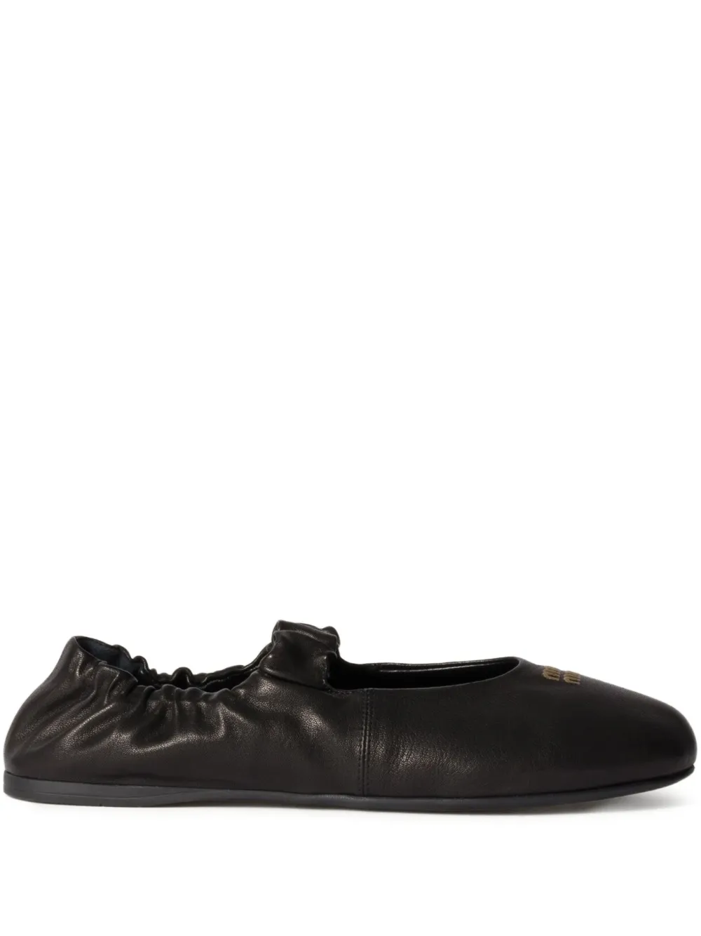 Miu Miu elasticated-detail ballet flats | Black | Image 1