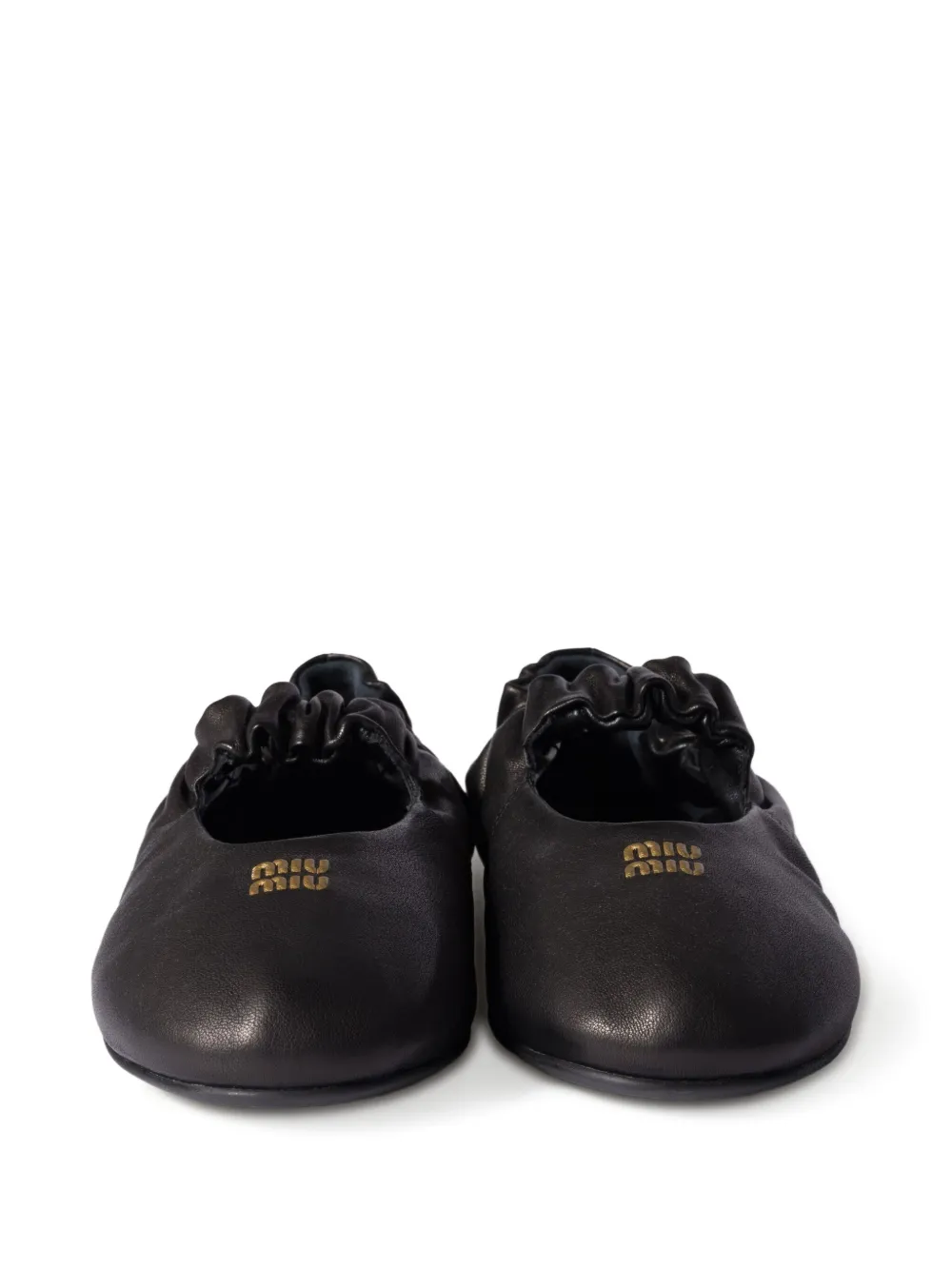 Miu Ballerina's met elastisch detail Zwart