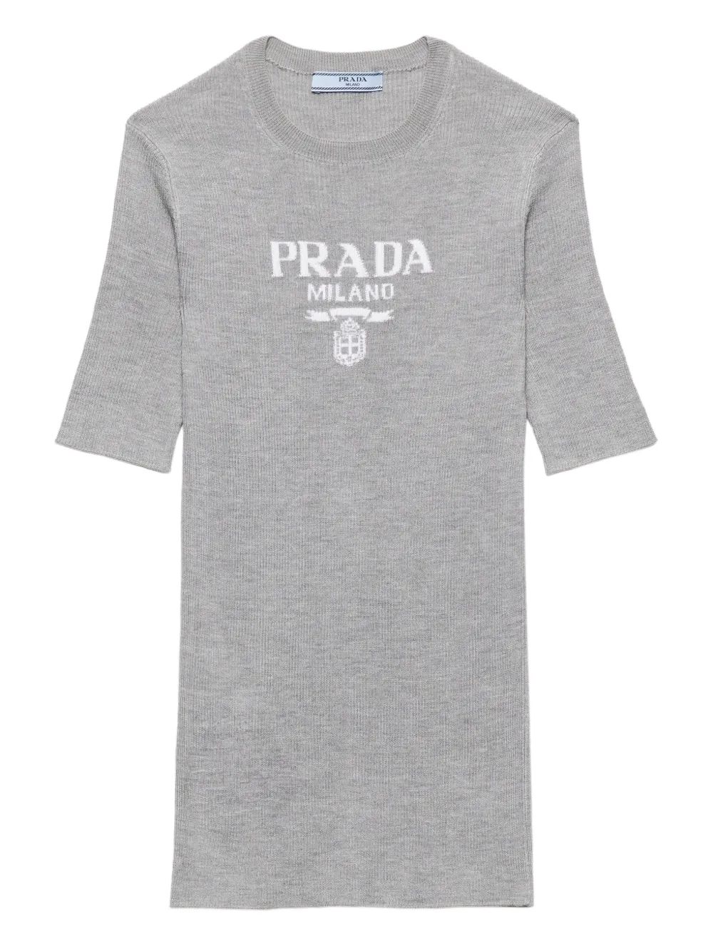 Prada top tejido de canalé | gris | Image 1