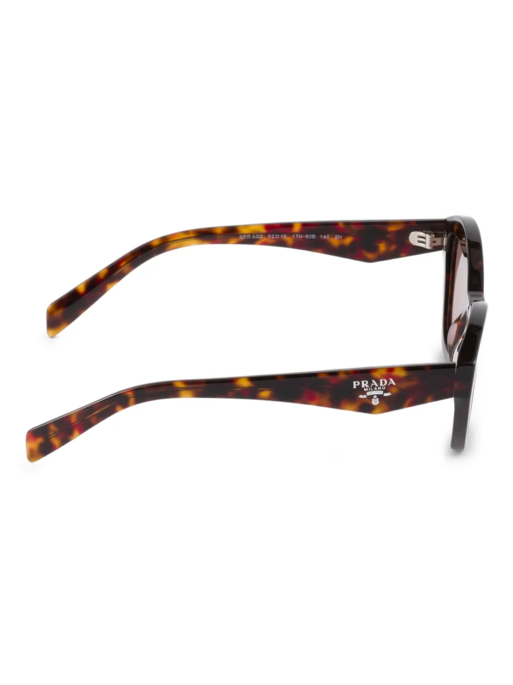 Prada Eyewear Zonnebril met geometrisch montuur Bruin