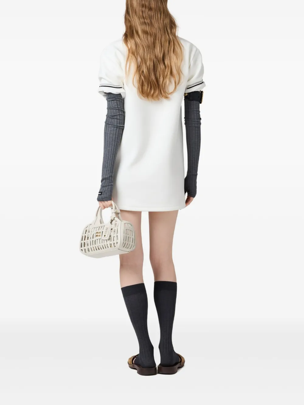 Miu Jurk van katoenen-jersey Wit