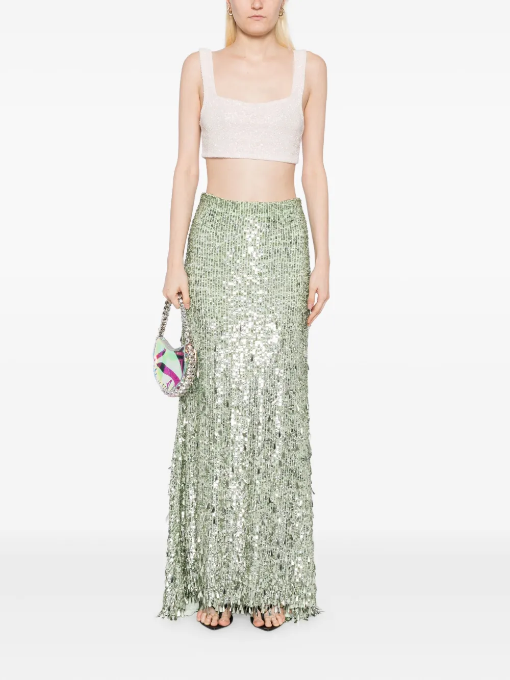 Alice + olivia Maxi-rok verfraaid met pailletten - Groen