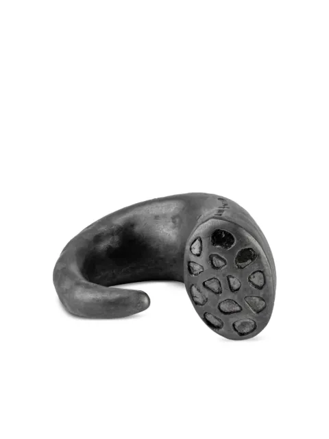 Parts of Four oxidised silver Giant Horn diamond ring