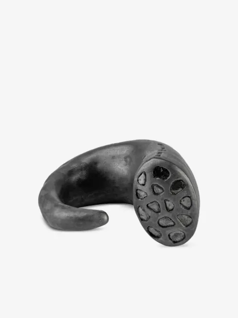 Parts of Four oxidised silver Giant Horn diamond ring