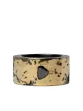 Parts of Four oxidised sterling-silver Sistema diamond ring - Black