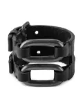 Parts of Four sterling silver leather link gauntlet - Black