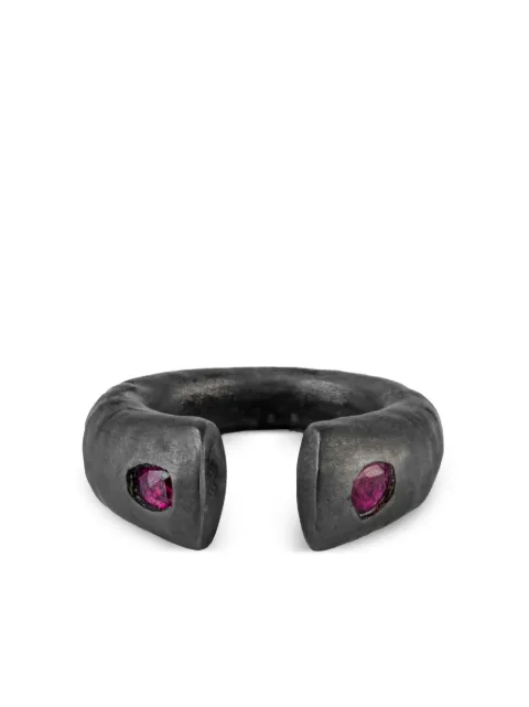 Parts of Four sterling-silver Little Druid ruby ring