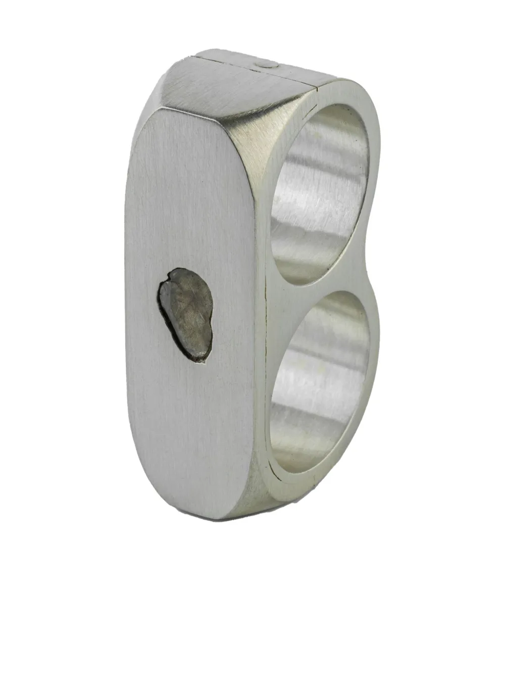 Parts of Four double-ring diamond slab ring | Silver | Image 1