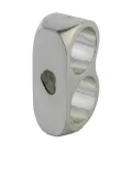 Parts of Four double-ring diamond slab ring - Silver