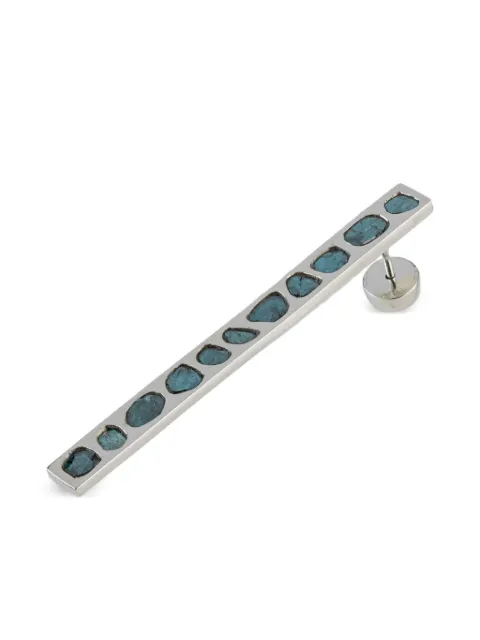 Parts of Four sterling-silver Plate blue-diamond earring