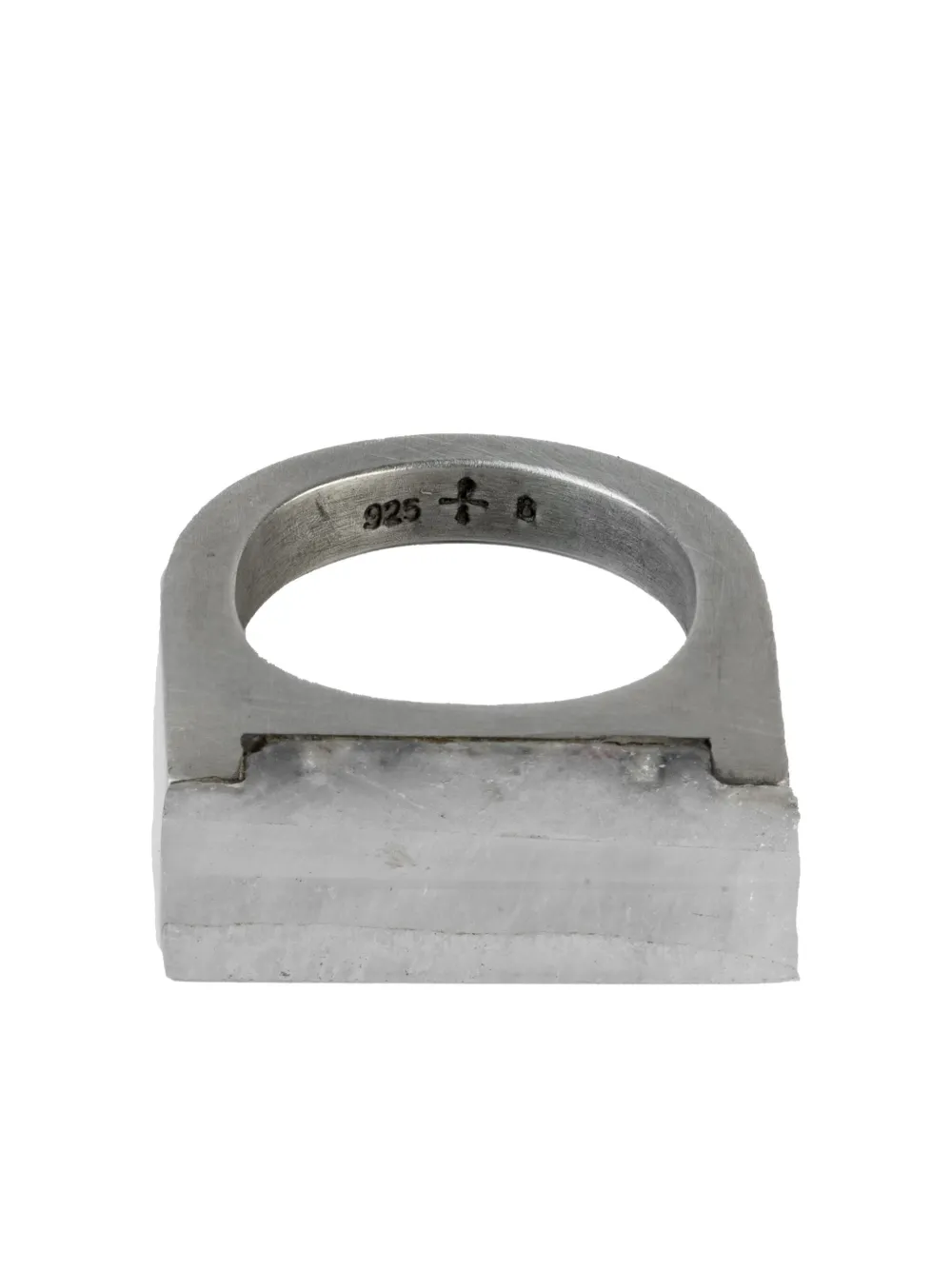 Parts of Four sterling silver Plate Single quartz ring - シルバートーン Parts of Four sterling silver Plate Single quartz ring - シルバートーン