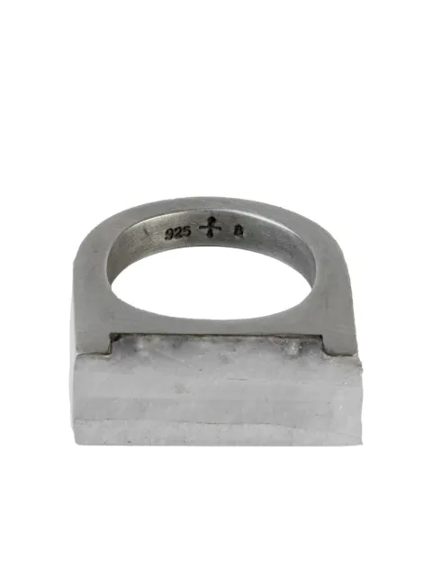 Parts of Four sterling silver Plate Single quartz ring 