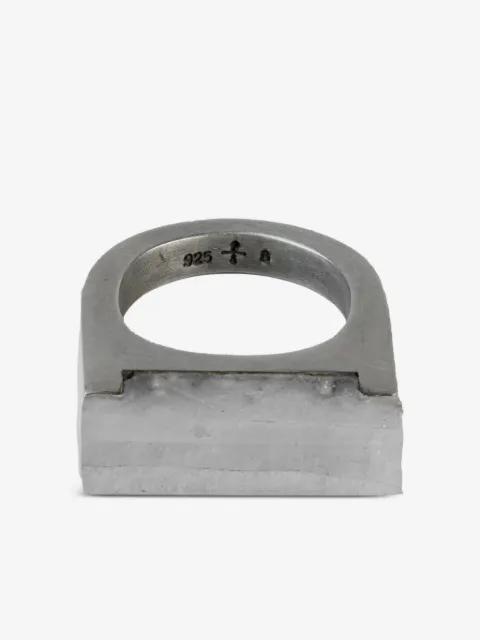 Parts of Four sterling silver Plate Single quartz ring