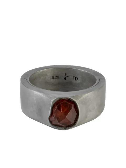Parts of Four spessartite silver ring