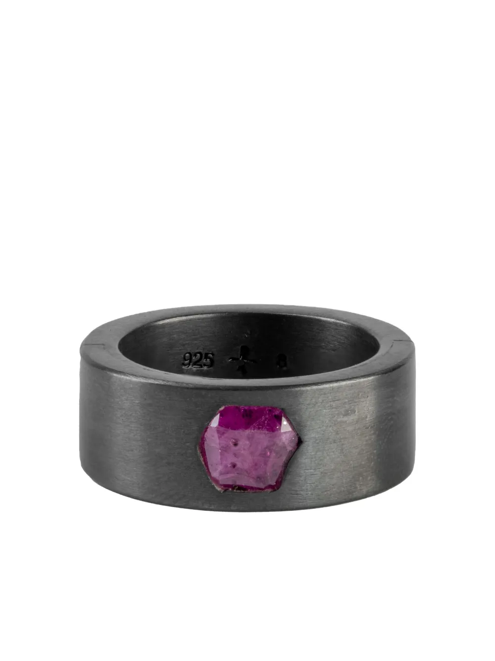 Parts of Four oxidised silver Sistema ruby ring - ブラック Parts of Four oxidised silver Sistema ruby ring - ブラック