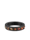 Parts of Four pavé-set sapphire ring - Black