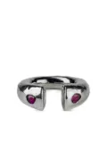 Parts of Four sterling silver Little Druid ruby ring - PARUB POLISHED STERLING SILVER / ROUGH RUBY (FACETED)