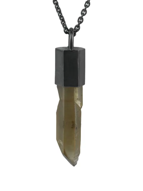 Parts of Four oxidised sterling-silver Talisman citrine necklace