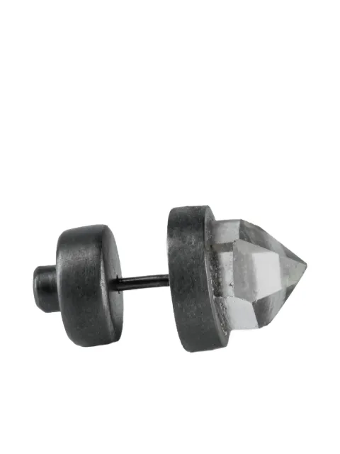 Parts of Four sterling-silver Stud quartz earring