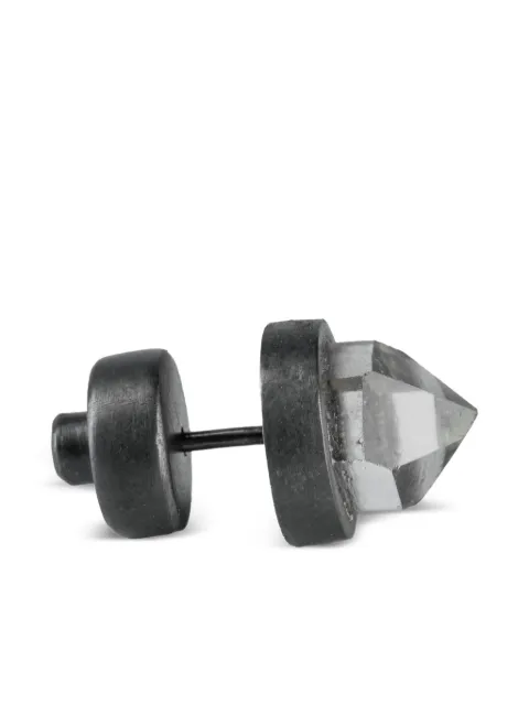 Parts of Four sterling-silver Stud quartz earring