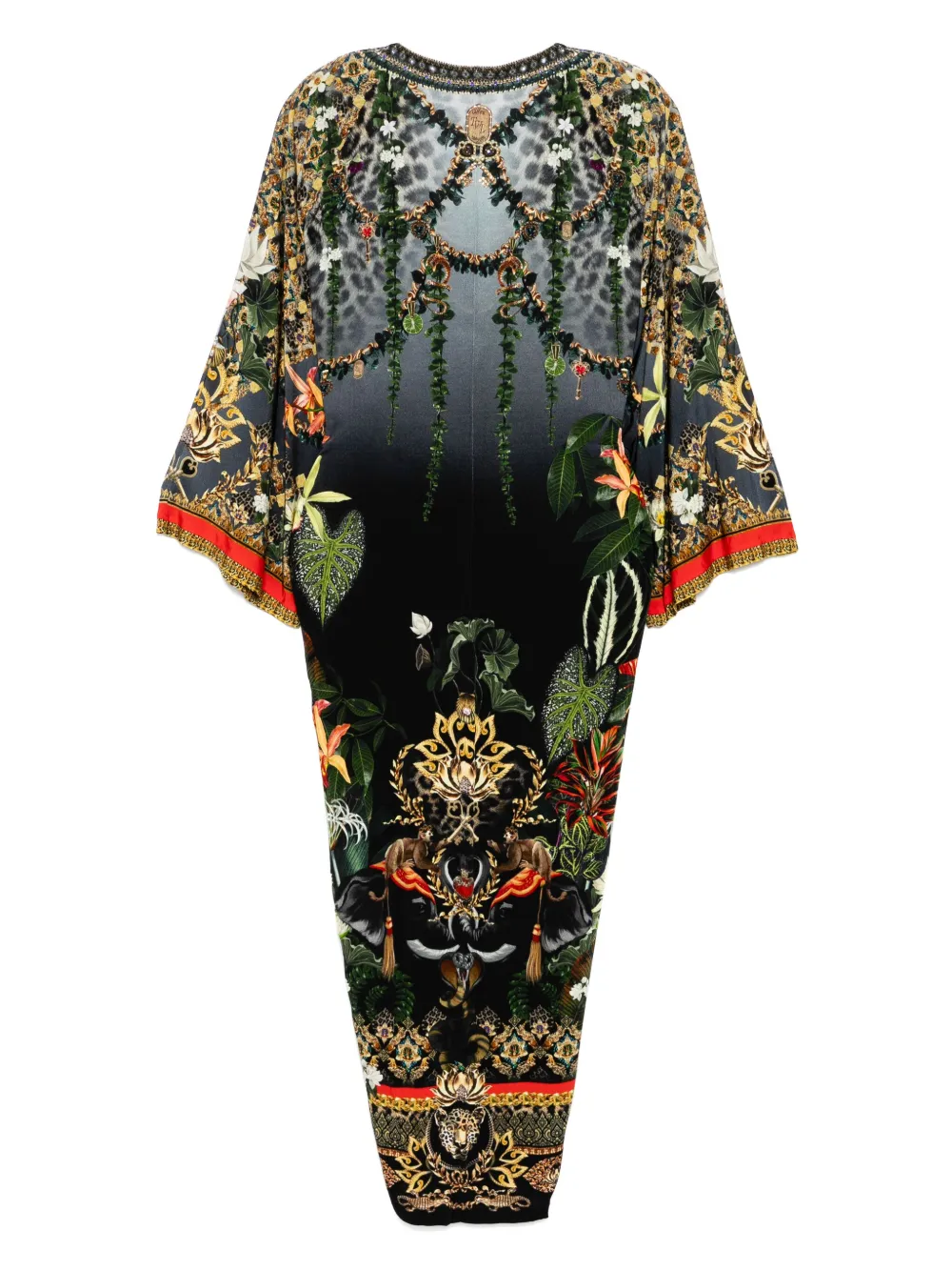 Camilla Maxi-jurk met split en gedraaid detail - Blauw