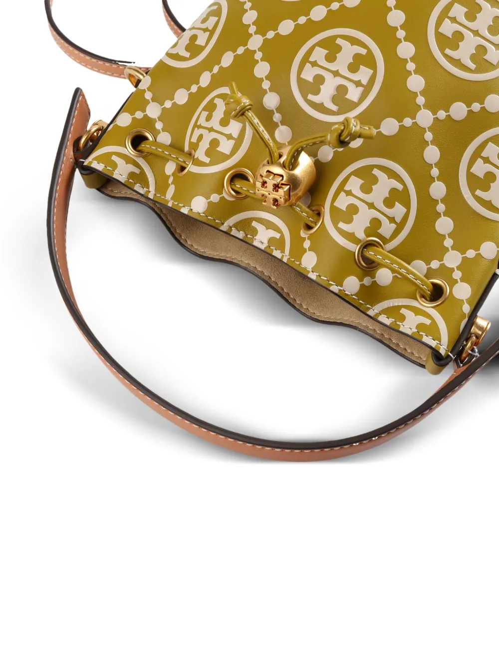 Tory Burch leather bucket bag Groen