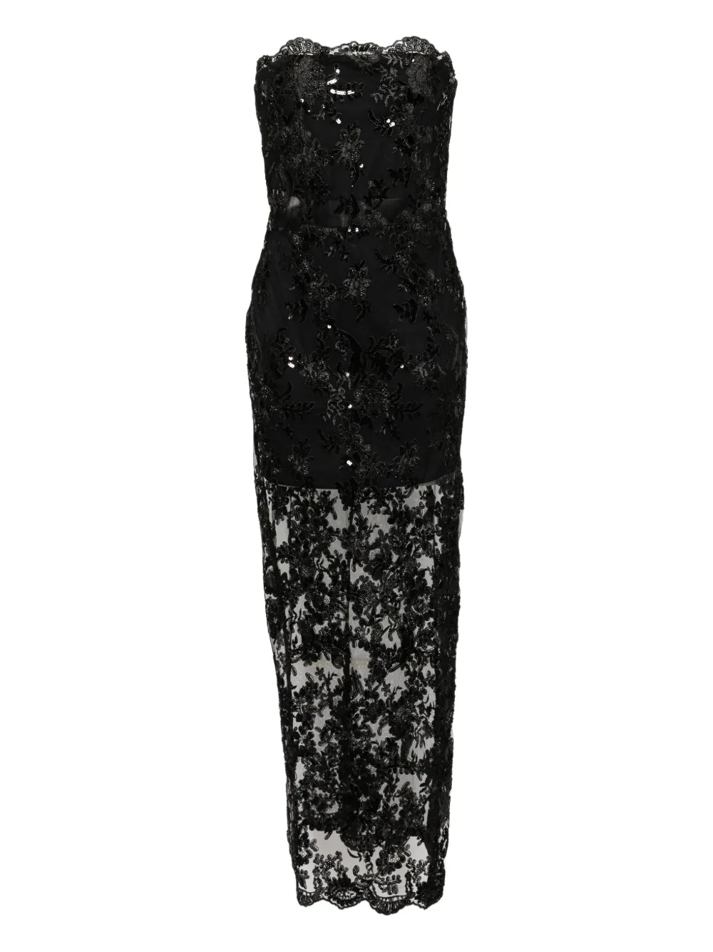 alice + olivia sequin embellishment dress - Black