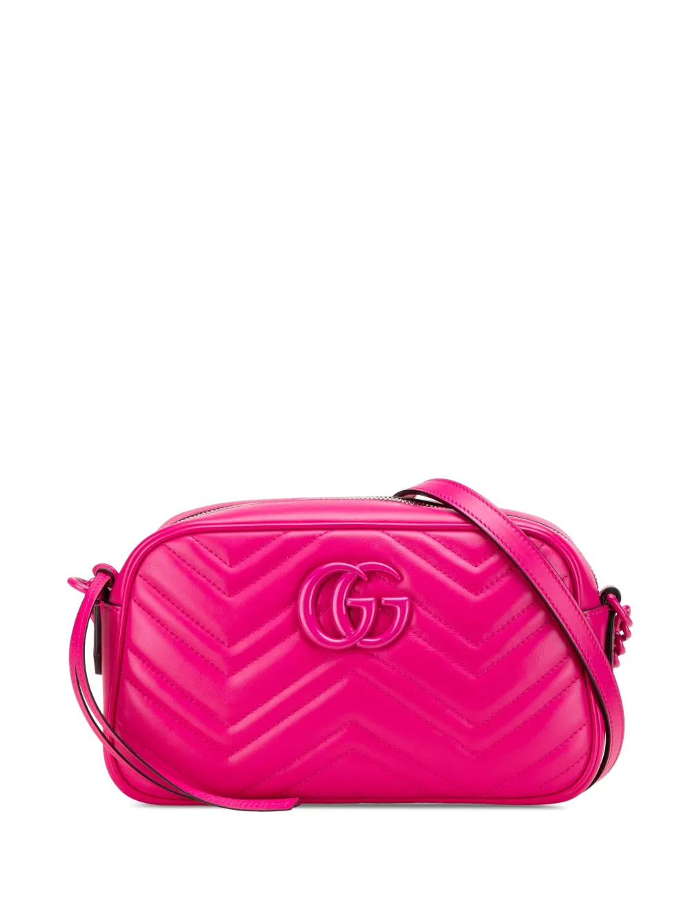 Gucci Pre-Owned 2016-2024 スモール GGマーモント マテラッセ レザー ショルダーバッグ - ピンク Gucci Pre-Owned 2016-2024 スモール GGマーモント マテラッセ レザー ショルダーバッグ - ピンク