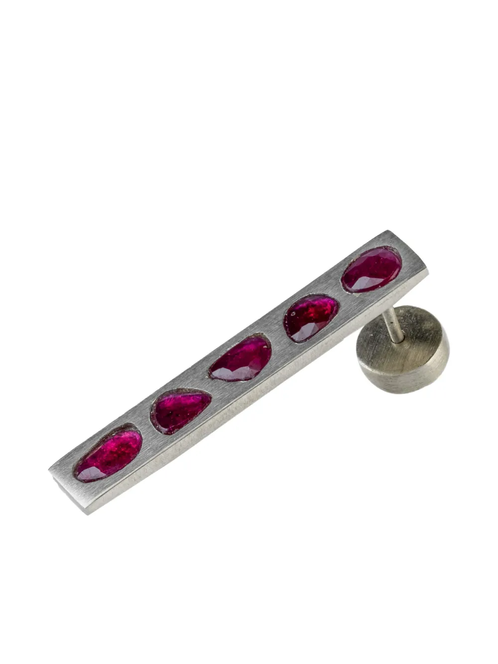 Parts of Four sterling silver Plate ruby earring - グレー Parts of Four sterling silver Plate ruby earring - グレー