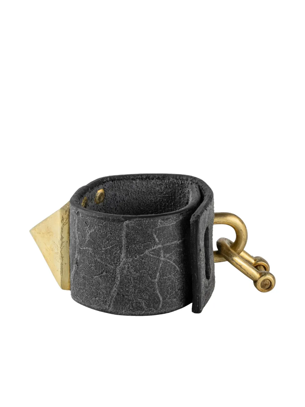 Parts of Four Restraint pyramid-detail leather bracelet - ブラック Parts of Four Restraint pyramid-detail leather bracelet - ブラック