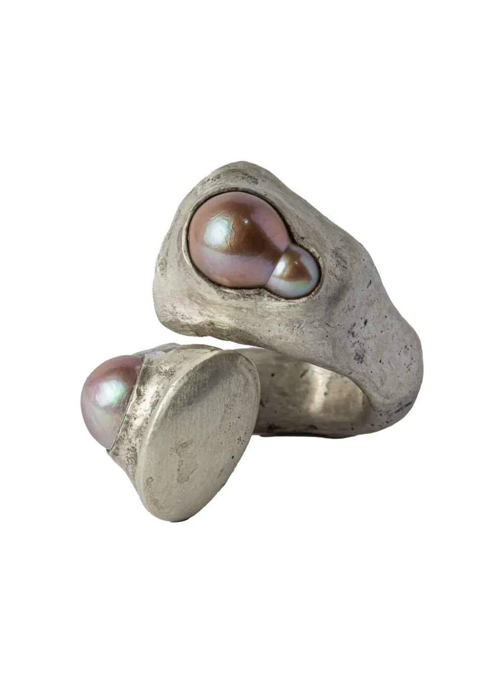 Parts of Four sterling silver Giant Twisted Druid baroque pearl ring - Parts of Four sterling silver Giant Twisted Druid baroque pearl ring -