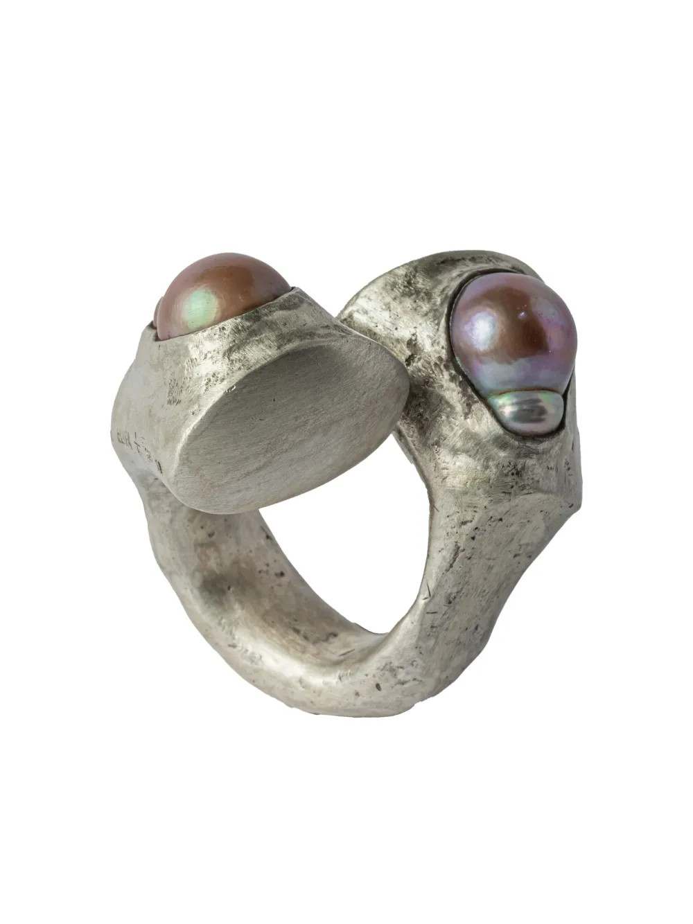 Parts of Four sterling silver Giant Twisted Druid baroque pearl ring | Women | Image 2