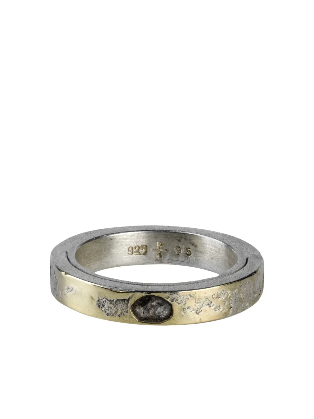Parts of Four 18K yellow gold Sistema diamond slab ring - シルバートーン Parts of Four 18K yellow gold Sistema diamond slab ring - シルバートーン