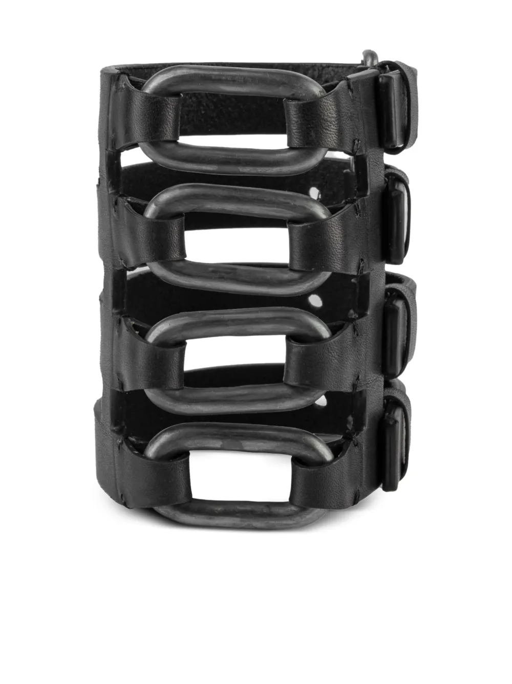 Parts of Four leather bracelet | Black | Image 1