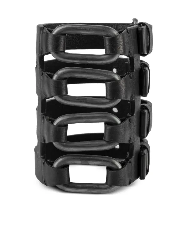 アクセサリー Parts of 4 Leather Strap Bracelet Restraint Charm Bracelet (30mm, MZ+BLK) – Parts of Four