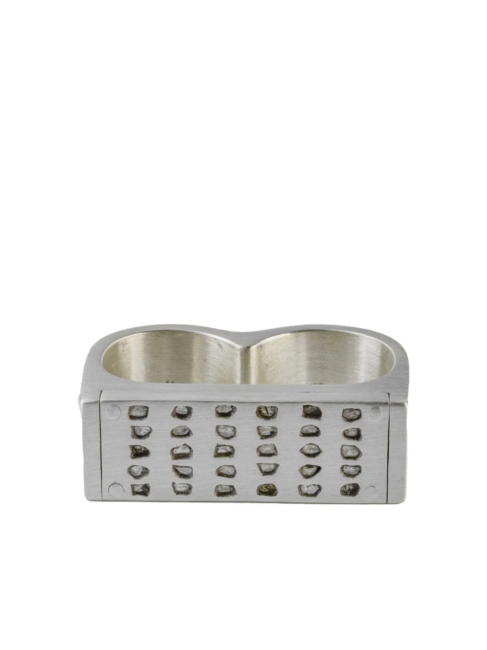 Sterling-Silver Plate Double Diamond Ring