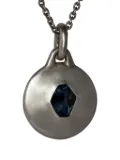 Parts of Four sterling-silver Disk sapphire slab necklace