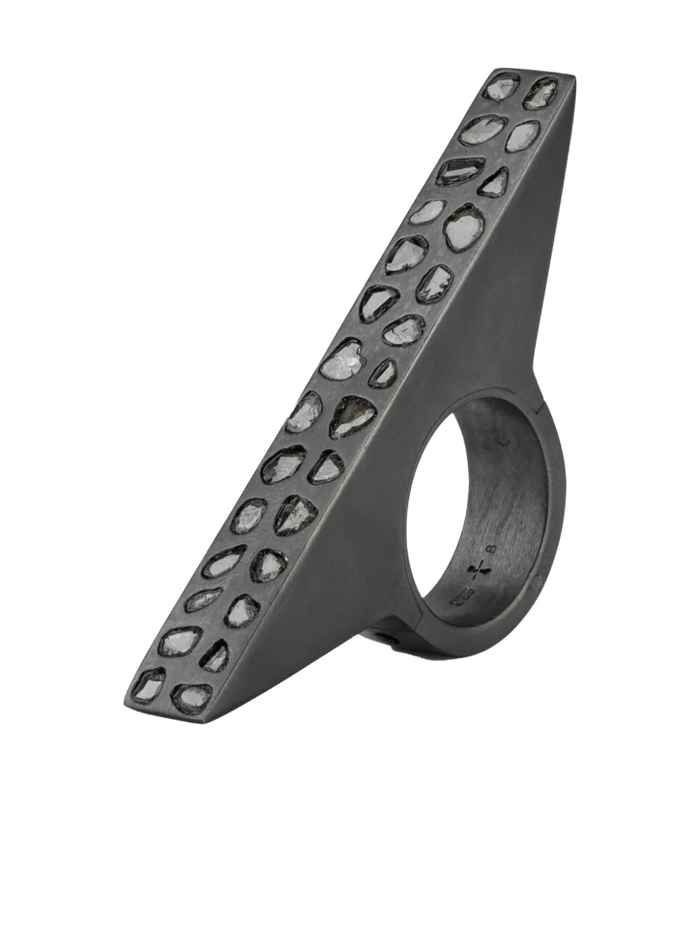 Parts Of Four Sterling-silver Sistema Diamond Ring In Black