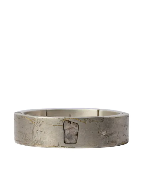 Parts of Four 18K gold-plated sterling silver and diamond-slab Sistema bracelet