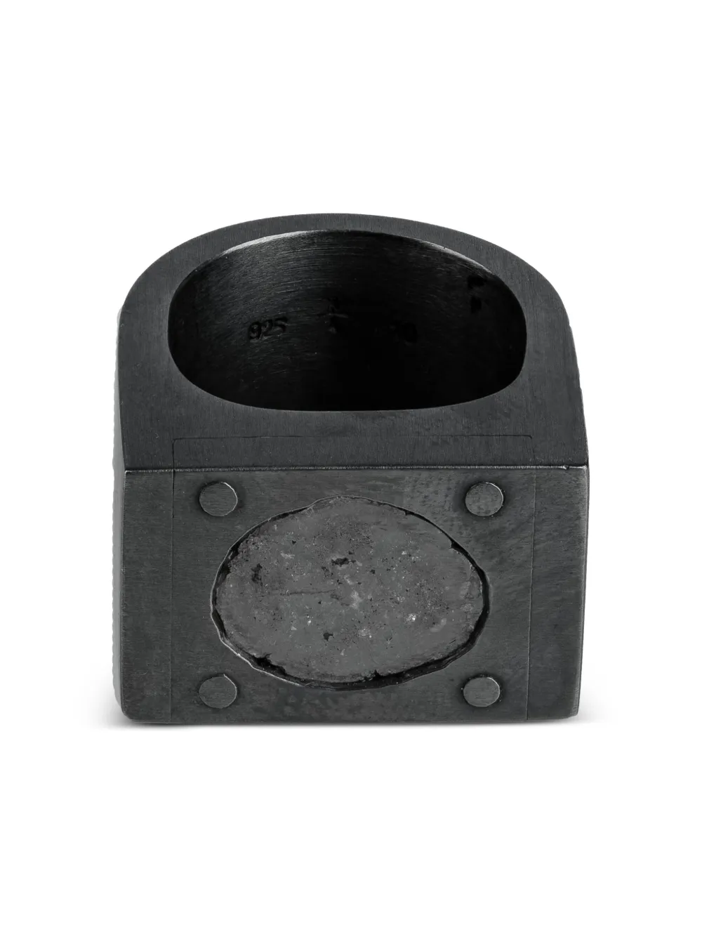 Parts of Four oxidised sterling-silver Ring Single diamond ring | Black | Image 1