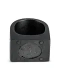 Parts of Four oxidised sterling-silver Ring Single diamond ring - Black