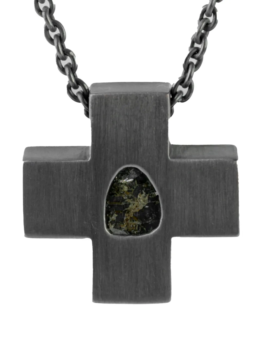 Parts of Four oxidised sterling-silver Mini Plus diamond necklace - Parts of Four oxidised sterling-silver Mini Plus diamond necklace -