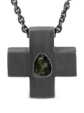 Parts of Four oxidised sterling-silver Mini Plus diamond necklace - Black